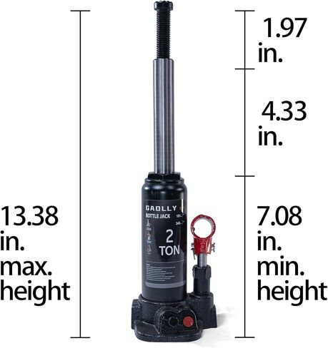 2 Ton (4,400 LBs) Hydraulic Car Bottle Jack for Auto Repair and House Lift, with Case, Black in Kuwait