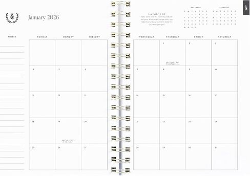 Simplified 12-Month Spiral Softcover Weekly Planner — Ivory Antelope — 2026 Calendar Year Organizer with Stickers, Pockets, and Flexible Cover in Saudi Arabia
