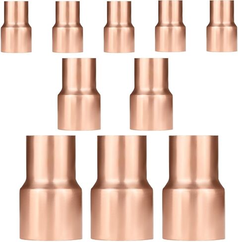 (Pack of 10) EFIELD 3/4" X 1/2" Copper Coupling Reducer, Cx C Sweat Connection, LF Copper Plumbing Fittings(3/4"X1/2"),(COPPER035) in Saudi Arabia