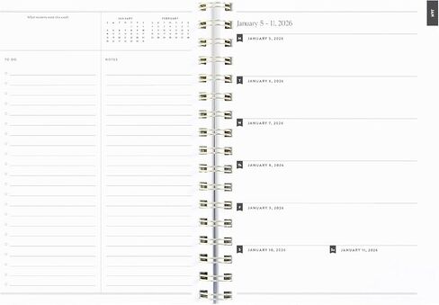 Simplified 12-Month Spiral Softcover Weekly Planner — Ivory Antelope — 2026 Calendar Year Organizer with Stickers, Pockets, and Flexible Cover in Saudi Arabia
