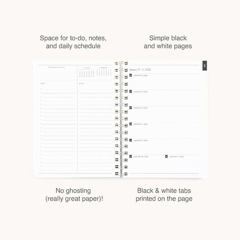 Simplified 12-Month Spiral Softcover Weekly Planner — Ivory Antelope — 2026 Calendar Year Organizer with Stickers, Pockets, and Flexible Cover in Saudi Arabia