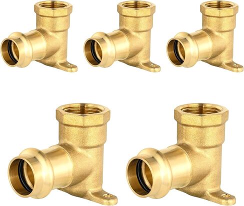 5-Pack HeSun Copper Press 90-Degree Drop Ear Elbow,1/2" Press X 1/2" Female NPT Elbow Fitting, LF Brass in Saudi Arabia