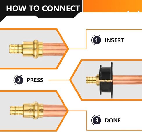 5-Pack HeSun Copper Press 90-Degree Drop Ear Elbow,1/2" Press X 1/2" Female NPT Elbow Fitting, LF Brass in Saudi Arabia