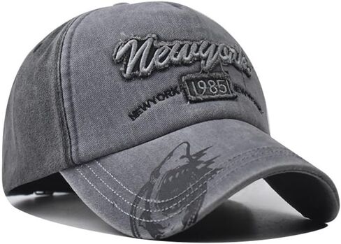 Vintage Washed Cotton Baseball Cap for Women Men - Distressed Dad Hat with Adjustable Strap Unisex Grey Low Profile Casual Cap in Saudi Arabia
