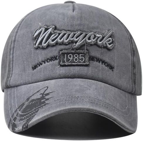 Vintage Washed Cotton Baseball Cap for Women Men - Distressed Dad Hat with Adjustable Strap Unisex Grey Low Profile Casual Cap in Saudi Arabia
