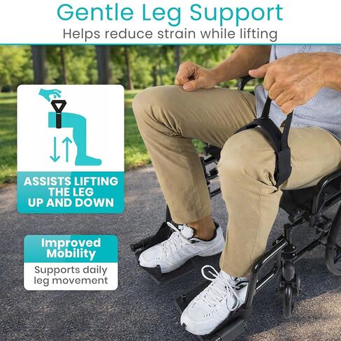 Vive Thigh Lifter Strap - Pull Up Assistance Band - Medical Equipment With Padded Wrist Tool For Leg Movement - Transfer Device For Limited Mobility - Knee Recovery - For Elderly, Senior And Disabled in Saudi Arabia