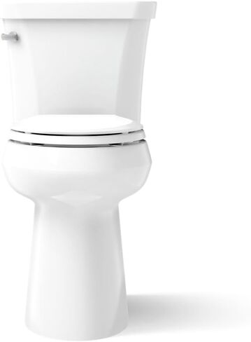 KOHLER K-25224-0 Highline Tall Two-Piece Elongated Toilet with Left-Hand Trip Lever, Elongated Toilet Bowl, 1.28 GPF, White in Saudi Arabia
