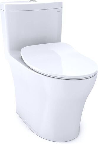 TOTO® Aquia® IV One-Piece Elongated Dual Flush 1.28 and 0.9 GPF Universal Height, WASHLET®+ Ready Toilet with CEFIONTECT®, Cotton White- MS646234CEMFGN#01 in Saudi Arabia
