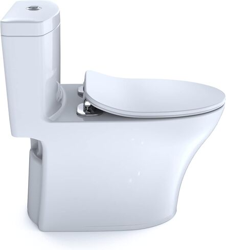 TOTO® Aquia® IV One-Piece Elongated Dual Flush 1.28 and 0.9 GPF Universal Height, WASHLET®+ Ready Toilet with CEFIONTECT®, Cotton White- MS646234CEMFGN#01 in Saudi Arabia