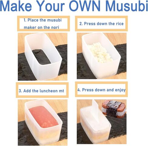 2 PCS Musubi Press Mold, Non-Stick Musubi Maker, BPA-Free Onigiri Mold, Sushi Mold for Hawaiian Musubi Home DIY in Saudi Arabia