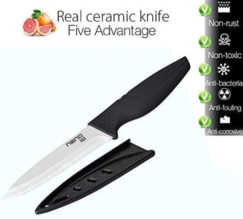 Steak Knives set of 6, Nano ID Ceramic Stake Knife Sharp Ceramic Knife Perfect Festival Present (black) in Saudi Arabia