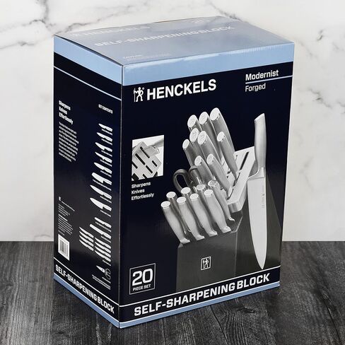 مجموعة سكاكين شحذ ذاتية مكونة من 20 قطعة من Henckels Forged Modernist - كتلة سكاكين سوداء in Kuwait