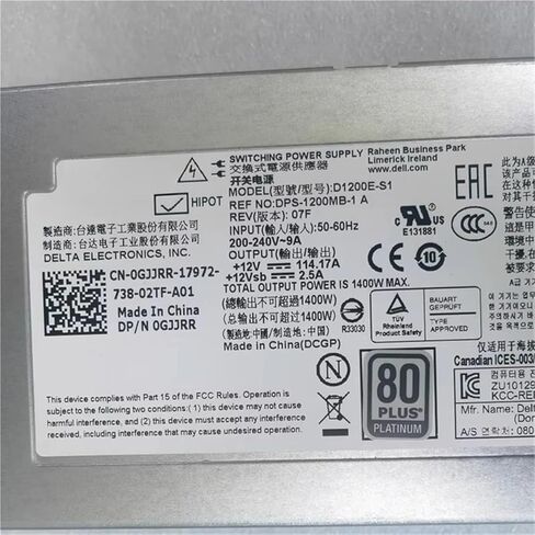 DPS-1200MB-1 A 1400W D1200E-S1 Server Power Supply for C6220/C6320 Server Industrial Control Equipment 0GJJRR 200-240V in Saudi Arabia