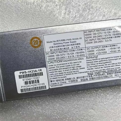 1 قطعة لوحدة إمداد الطاقة الزائدة PWS-1K23A-1R 1200 واط 1U PSU in Kuwait