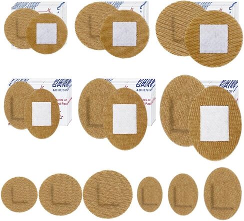 120pcs Sterile Bandage Bulk Fabric Adhesive Flexible Bandages Non Stick Breathable Pad for First Aid Skin Wound Protection Care(Round) in Saudi Arabia