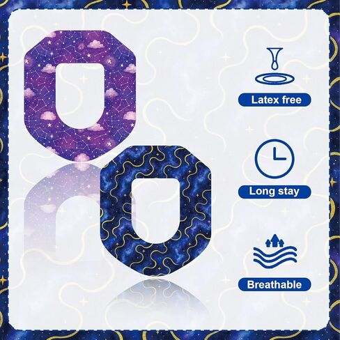 25 قطعة من رقعات المجرة المقاومة للماء متوافقة مع Omnipod 5، 5 أنماط لاصقة مسامية، ملصقات شريطية مسبقة القطع من الأقمشة غير المنسوجة، أغطية مستشعر CGM مقاومة للعرق in Saudi Arabia