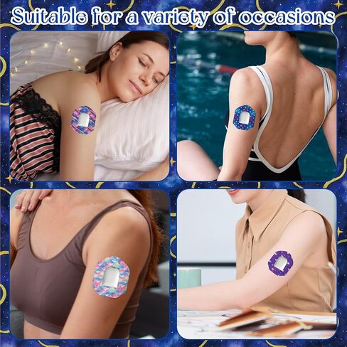 25 قطعة من رقعات المجرة المقاومة للماء متوافقة مع Omnipod 5، 5 أنماط لاصقة مسامية، ملصقات شريطية مسبقة القطع من الأقمشة غير المنسوجة، أغطية مستشعر CGM مقاومة للعرق in Saudi Arabia