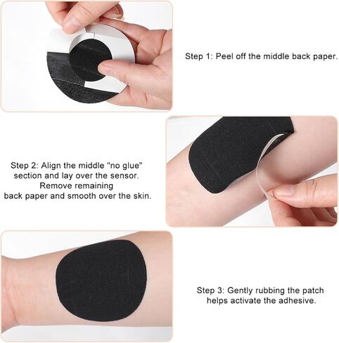 30 Pack Sensor Covers for Libre 1/2/3/Plus Freestyle Adhesive Patches Pre-Cut CGM Tape No Glue in The Center in Saudi Arabia