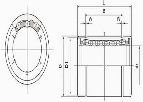 محمل خطي مضاد للصدأ قياسي مطول LM6UU LM8UU LM10UU 12 16 20 25 30 35 40UU(LM50UU 50X80X100mm) in Kuwait