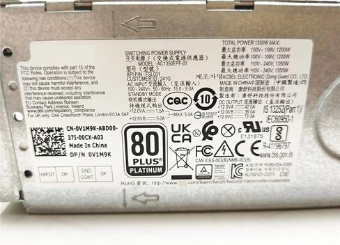 1350 واط ل R13 R14 R15 XPS 8960 3910 T3660 V1M9K 0V1M9K AC1350EPF-00 12 + 4 + 4 دبوس in Saudi Arabia