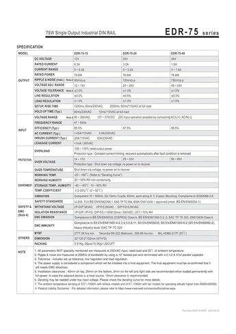 EDR-75-12 75.6 وات مخرج واحد DIN السكك الحديدية EDR-75 12V 6.3A in Saudi Arabia