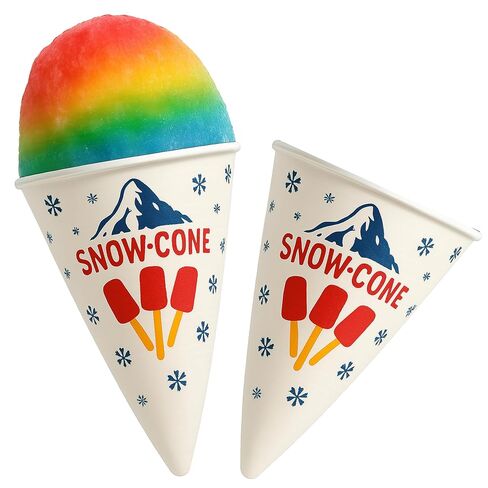 Concession Essentials Paper Snow Cone Cups, 6 oz, Wax Coated, Leakproof Water Cups for Shaved Ice, Water Cooler Dispenser, 100 Count in Saudi Arabia