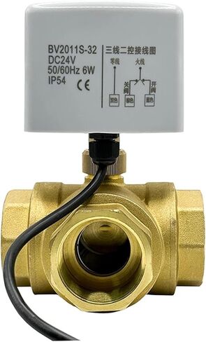 DN50 3 طريقة صمام كروي بمحرك 3 أسلاك 2 تحكم T / L نوع صمام كروي كهربائي نحاسي 1 قطعة (T TYPE_12VDC) in Kuwait