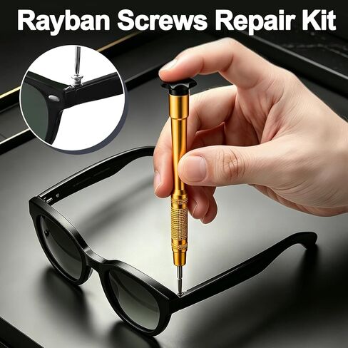 Replacement Screw Set Includes 1 Pcs Screwdriver & 8 Pcs Replacement Screws for Ray-Ban Meta Wayfarer/Skyler/Headliner Gen 1/2 & Oakley Meta HSTN, Easily Replace Sunglasses Temple Screws in Kuwait