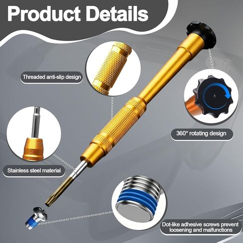 Replacement Screw Set Includes 1 Pcs Screwdriver & 8 Pcs Replacement Screws for Ray-Ban Meta Wayfarer/Skyler/Headliner Gen 1/2 & Oakley Meta HSTN, Easily Replace Sunglasses Temple Screws in Kuwait