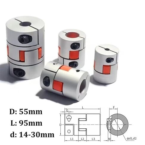 LM D55 L95 مقرنة المشبك البرقوق المرنة D55L95 حجم الرمح CNC الفك اقتران 14 مللي متر-30 مللي متر 1 قطعة (18x24 مللي متر) in Saudi Arabia
