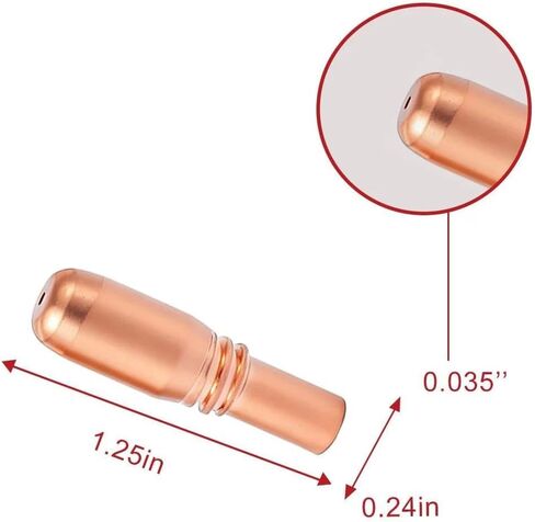 25pcs .035(0.9mm) Contact Tip For Bernard Acculock-S T-A035CH Used With New Miller MDX-250 Gun D-MA250 Gas Diffuser in Saudi Arabia