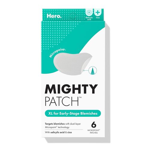 Mighty Patch Micropoint for Blemishes from Hero Cosmetics - Hydrocolloid Acne Spot Treatment Patch for Early Stage Zits and Hidden Pimples, 1,385 Proprietary Micropoints (6 XL Patches) in Saudi Arabia