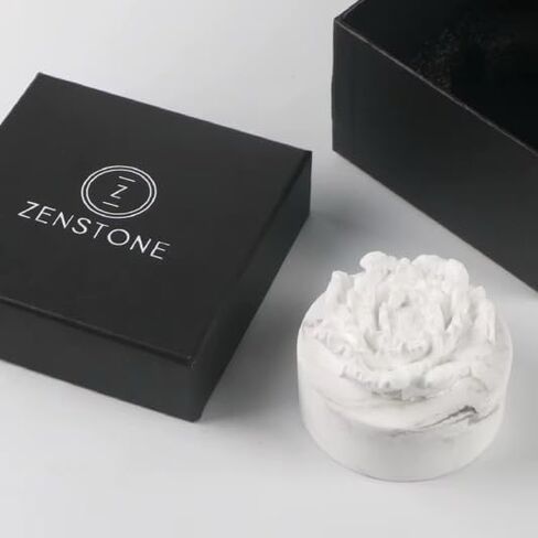 Zenstone White Ceramic Peony Aroma Diffuser – Elegant Home Décor Flower Design, Add Essential Oils for Natural Fragrance, No Flame or Electricity (White) in Saudi Arabia
