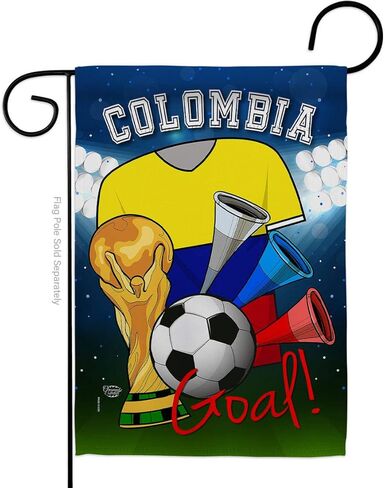علم حديقة كأس العالم كولومبيا، فريق FIFA قطر، ديكور المنزل، لافتة جدارية فنية للفناء، الشرفة الأمامية، غرفة الكأس، ديكورات كرة القدم، صغيرة في الهواء الطلق، علامات ساحة صغيرة مزخرفة، هدايا كرة القدم في الأماكن المغلقة، مصنوعة في الولايات المتحدة الأمريكية in Saudi Arabia