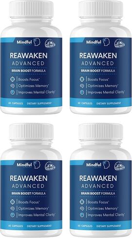 Reawaken Advanced, Supports Brain Function Dietary Supplement, Brain Boost Formula | 4 Bottles in Saudi Arabia