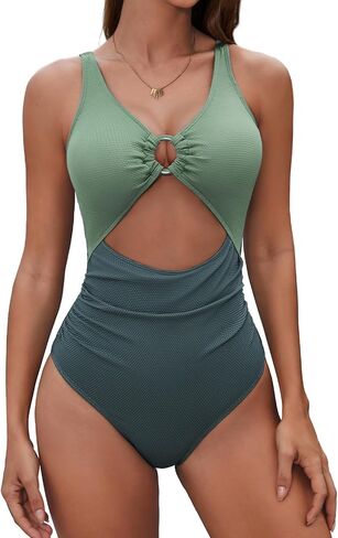 Century Star Womens Sexy One Piece Swimsuit - Slimming Tummy Control Bathing Suit Cut Out Ring Linked Swimwear for Women 2026 in Saudi Arabia