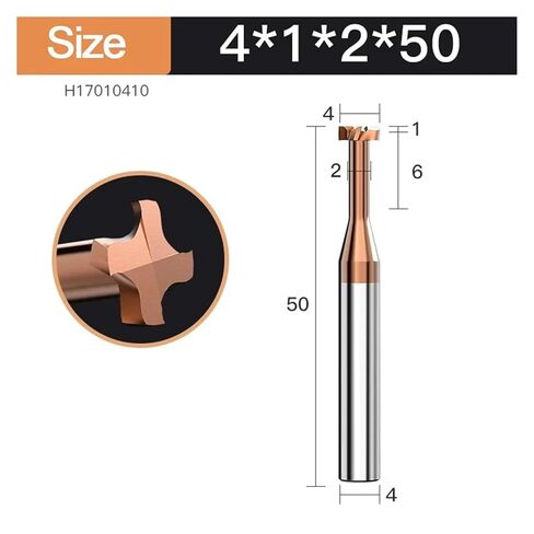 T-Slot Milling Cutters 1pc Carbide T Slot Milling Cutter Round Handle Coating Groove 4T CNC(D4x1Hxd2xD4) in Saudi Arabia