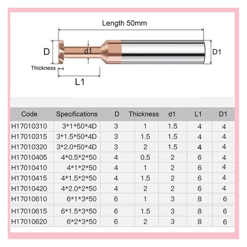 T-Slot Milling Cutters 1pc Carbide T Slot Milling Cutter Round Handle Coating Groove 4T CNC(D4x1Hxd2xD4) in Saudi Arabia