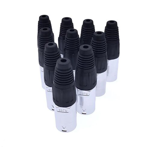 10 قطع 8p8c RJ45 صافي موصل العمل IP65 D لوحة مقابس إيثرنت (10xsilvery) in Kuwait