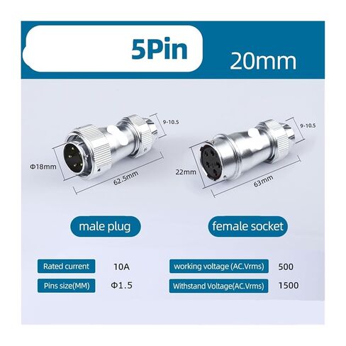 1PCS WY20 TE+ZE Connector 2-15PIN Waterproof(5Pin,5Sets) in Saudi Arabia