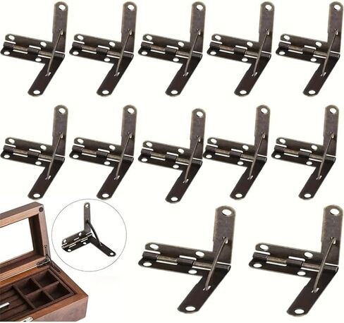 12pcs 90° 30X33mm Wooden Box Supports Hinge for Small Wooden Jewelry Boxport Lid Stay Stop Hinge in Saudi Arabia