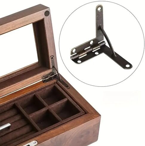 12pcs 90° 30X33mm Wooden Box Supports Hinge for Small Wooden Jewelry Boxport Lid Stay Stop Hinge in Saudi Arabia