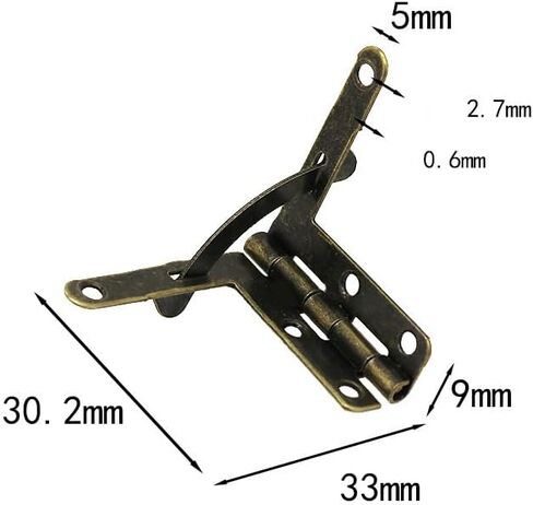 12pcs 90° 30X33mm Wooden Box Supports Hinge for Small Wooden Jewelry Boxport Lid Stay Stop Hinge in Saudi Arabia