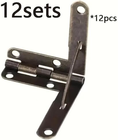 12pcs 90° 30X33mm Wooden Box Supports Hinge for Small Wooden Jewelry Boxport Lid Stay Stop Hinge in Saudi Arabia