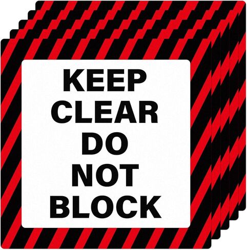 5 عبوات من ملصقات Keep Clear Do Not Block مقاس 18 × 18 بوصة ذاتية اللصق من الفينيل علامة تحذير صناعية مقاومة للماء لأرضية السلامة لمساحات تجارية في المستودعات والمصنع in Kuwait