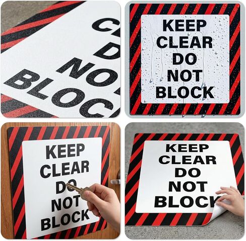 5 عبوات من ملصقات Keep Clear Do Not Block مقاس 18 × 18 بوصة ذاتية اللصق من الفينيل علامة تحذير صناعية مقاومة للماء لأرضية السلامة لمساحات تجارية في المستودعات والمصنع in Kuwait