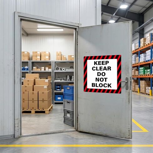 5 عبوات من ملصقات Keep Clear Do Not Block مقاس 18 × 18 بوصة ذاتية اللصق من الفينيل علامة تحذير صناعية مقاومة للماء لأرضية السلامة لمساحات تجارية في المستودعات والمصنع in Kuwait