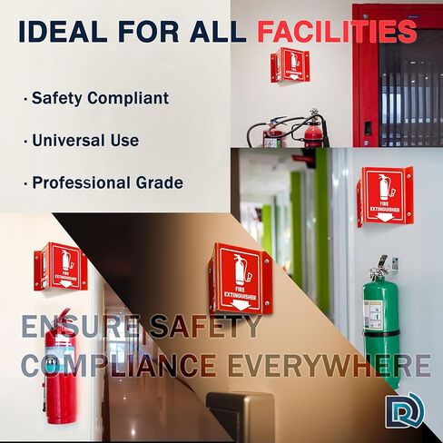 Fire Extinguisher Sign with Arrow, 6 Inch 3D Two-Sided Acrylic Projecting V Sign, Fire Extinguisher Signs for Wall Mount, Business Signs with Screws, 4 Pack in Saudi Arabia