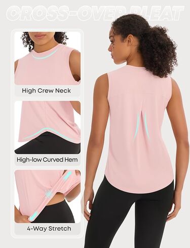 3 Pack Workout Tops for Women Athletic Running Yoga Tank Tops Loose Fit Sleeveless Sports Tennis Gym Shirt Quick Dry in Saudi Arabia