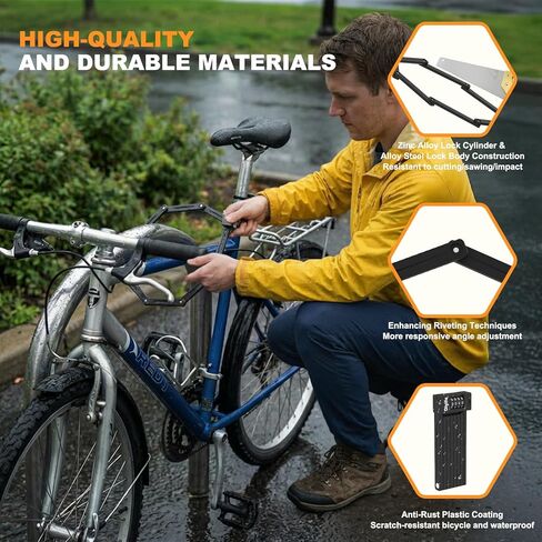 Diyife Folding Bike Lock, [4ft/120cm] Heavy Duty 4-Digit Combination Bicycle Lock, 360° Rotation Waterproof Anti-Theft Alloy Steel Foldable Lock with Bracket for Ebike Scooter Motorcycle in Saudi Arabia